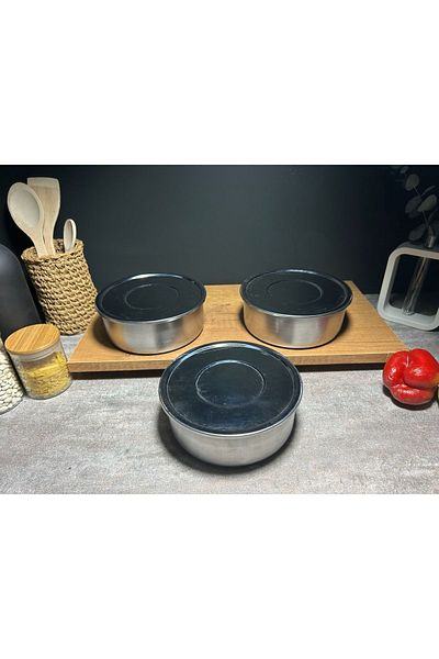 BENA LİFE Stainless Steel 2 No. 3-Piece Expiry Bowl