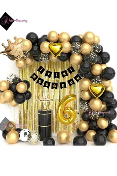 BKMC PARTY Σετ διακοσμητικών για πάρτι γενεθλίων με κορώνα βασιλιά, μπαλόνια ...