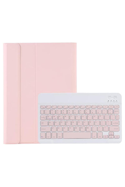 Microcase Samsung Galaxy Tab A9 Plus LTE SM-X218 11''Tablet Uyumlu Bluetooth Klavyeli Standlı Kılıf-BKK4 Pembe