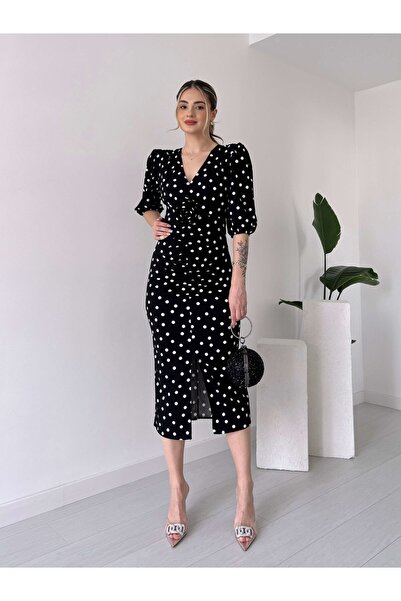 tiamoda Φόρεμα με λεπτομέρειες σε σχέδιο πουά και τριαντάφυλλα