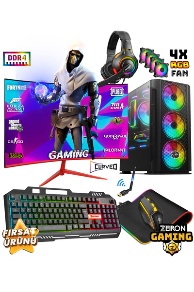 Zeiron Ncx12 i5 12400F 16GB DDR4 512GB M.2 SSD GTX1660 Super 24" 165Hz Oyuncu...