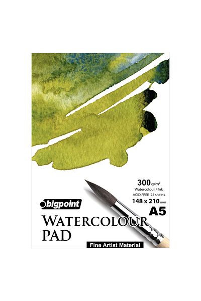 Bigpoint A5 Watercolor Block 300 Grams - 25 Sheets (Watercolour Pad)