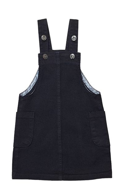 RİNDO Girl's Strappy Button Closure Cargo Pocket Jeans Gilet Dress