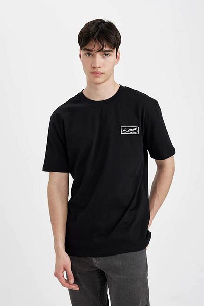 DeFacto Ανδρικό T-shirt Μαύρο C5824ax/bk81