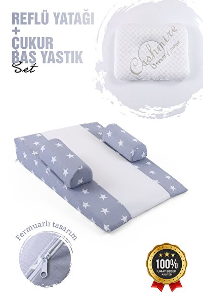 Umaybebek Baby Reflux Bed, Zippered, Washable Cover, Mattress, Cotton Fabric ...