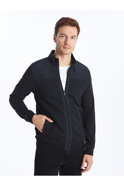 LC Waikiki High Collar Long Sleeve Men's Zipper Sweatshirt