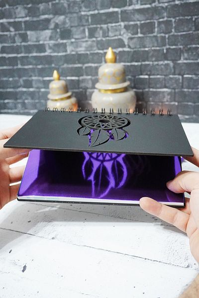 markcat Caiet de planuri din lemn negru Dream Catcher - Agenda nedatat - Planificator săptămânal - A5