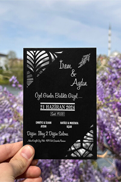 Panorama Ajans Kişiye Özel Düğün Hatırası Stantlı Magnetli Ahşap Davetiye