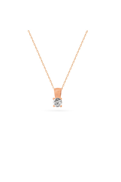 Silveranka 925 Ayar Gümüş Minimal Tek Taş Kolye