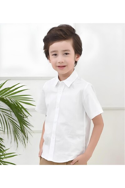 nacar çarşı Erkek Çocuk 23 Nisan 29 Ekim Gösteri Kısa Kol Okul Beyaz Gömlek