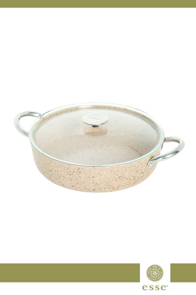 Esse Granit Kısa Basık Karnıyarık Pilav Tenceresi Krem 28 Cm