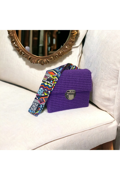 moonglare Mor Kutu Çanta Modeli Renkli Saplı