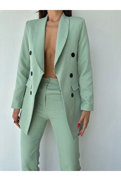 MYGİYİMİSTANBUL Blazer Jacket and Trousers Set - Button Detailed