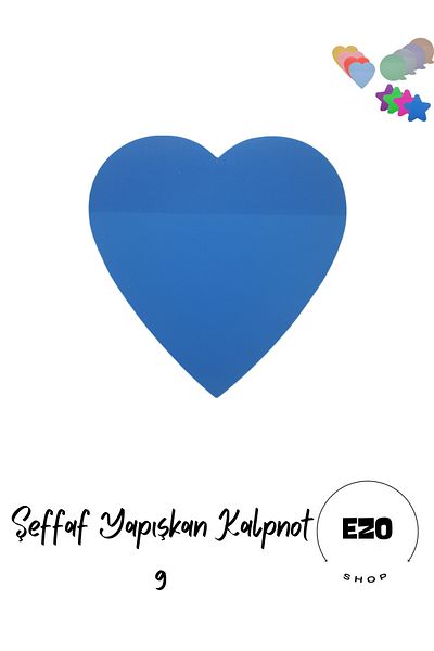 EZOSHOP Transparent Colored Postit Sticky Post-it Note Paper Heart Note 9