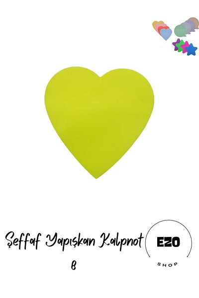 EZOSHOP Transparent Colored Postit Sticky Post-it Note Paper Heart Note 8