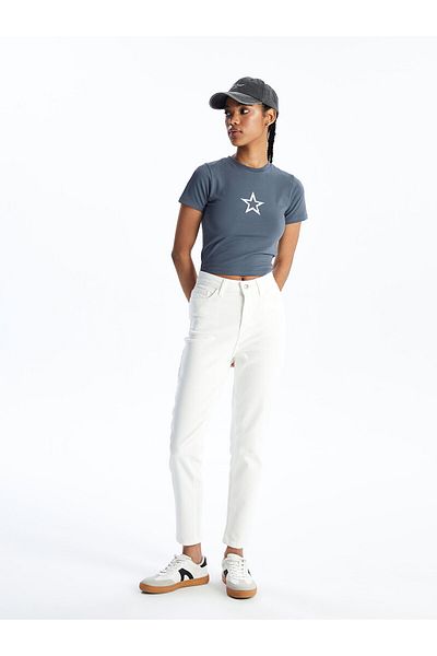 LC Waikiki Γυναικείο ψηλόμεσο λεπτό τζιν παντελόνι - Mom Design