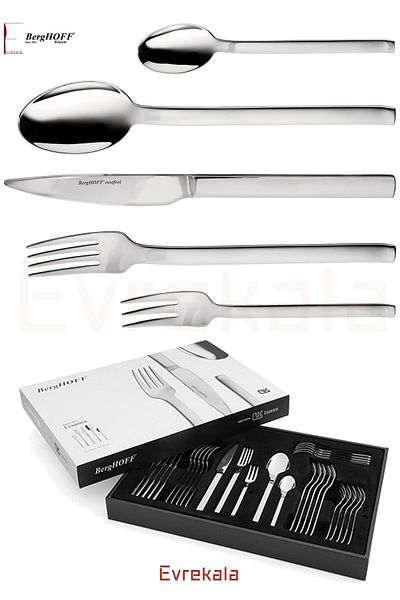 Berghoff Evrekala Fork Spoon Knife Set Berghoff Steel Dining Set - Authorized Evrekala - 30 Piece Tableware Set