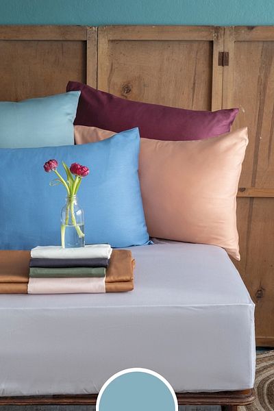İssimo Simply Mint Blue Cotton Satin Fitted Set 120*200/50*70(1)