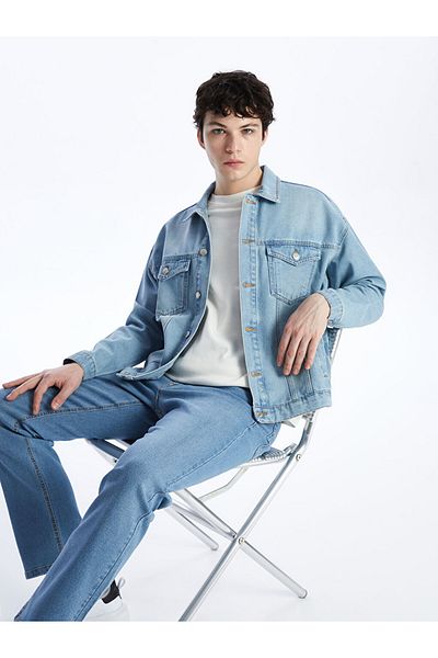 LC Waikiki Bequeme, geformte Herren-Jeansjacke