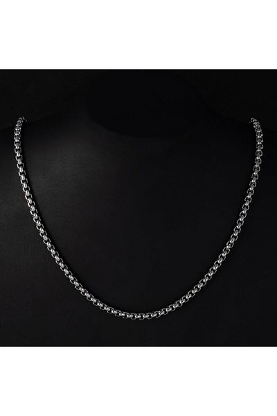 Gümüş Pazarım Interlocking Square Men's Steel Chain