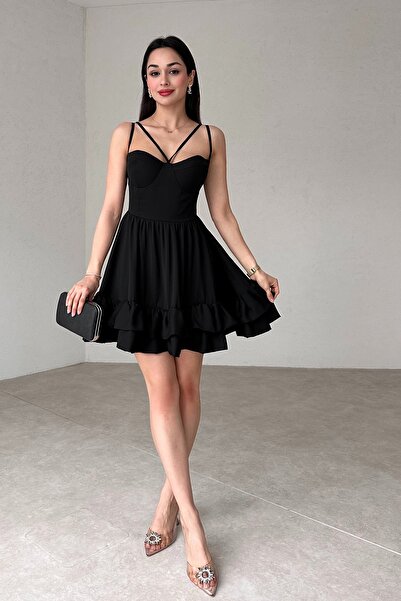 WOMAN VISION Curea ajustabilă din țesătură Atlas neagră pentru femei, cu fust...