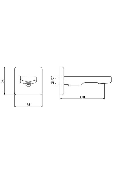 Eca Built-in Concealed Bathroom Faucet Spout Beak102159221-K