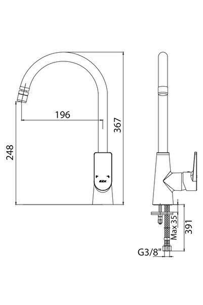 Eca Dalia Articulated Kitchen Sink Faucet102118355