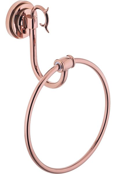 İSAOĞLU YAPI Premium Rose Copper - Vintage Brass Towel Holder Complete