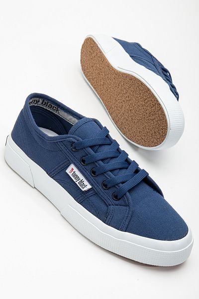 Tonny Black Pantofi de damă, albastru, denim, cu talpă creponată, cu șireturi