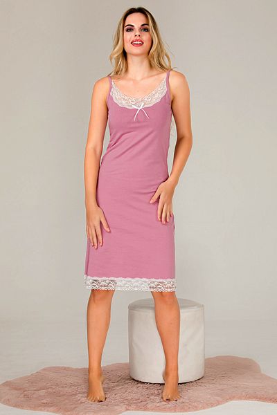 Jenny Daphne Jeny daphne lace detailed viscose fabric comfortable nightgown 5531