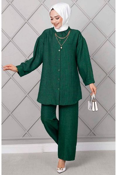 SEVENLINE WOMEN'S TESSETURE CLOTHES BUTTONED DOUBLE SET