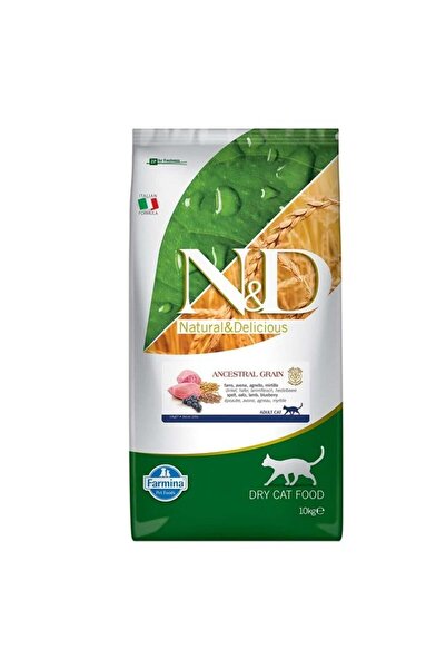 N&D Nd Düşük Tahıllı Kuzu Etli Ve Yaban Mersinli Kedi Maması 10 Kg