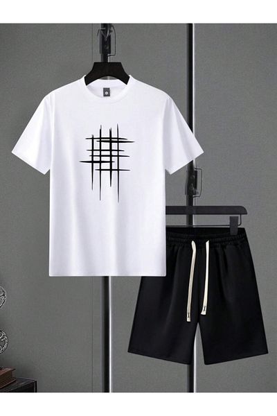 Revasser Unisex dámské/mužské pruhované šortky s vlastním potiskem trička