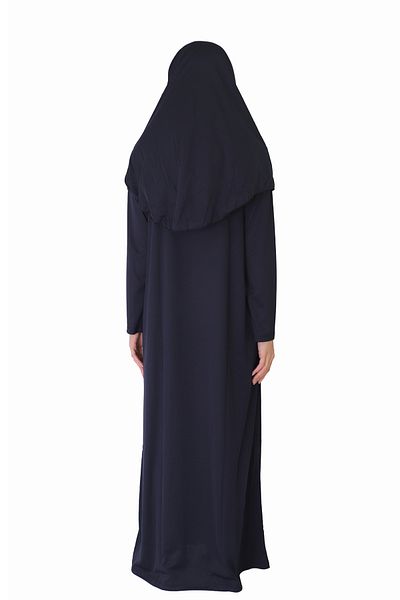 ZEHRANAZ NAMAZ ELBİSESİ Dark Navy Blue Prayer Dress Without Zipper
