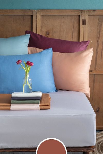 İssimo Simply Terra Cotta Cotton Satin Fitted Set 160*200/50*70(2)