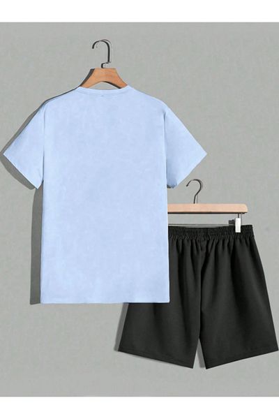 Revasser Unisex Femei/Bărbați LosAngeles23 Set de tricou cu pantaloni scurți imprimați personalizat