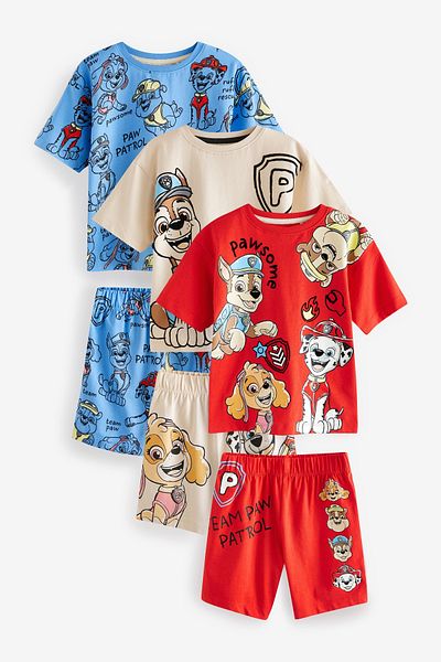 Next Baby Paw Patrol Printed 100% Cotton 3-Piece Set - Short Sleeve Shorts and Top Set