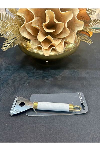 Santara STAINLESS STEEL BODY ACRYLIC WHITE HANDLE LUXURY PEELER