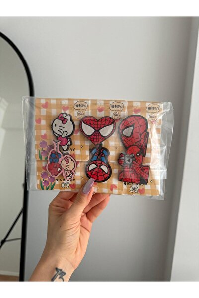 Planet Butik SpiderMan 6'lı Ahşap Rozet Seti