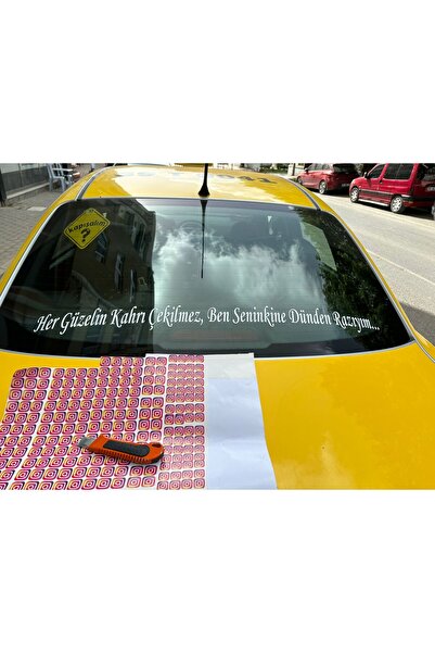 Kurt Reklam Dünyası ARAÇ ARKA CAM YAZISI HER GÜZELİN KAHRI ÇEKİLMEZ YAZISI 90...