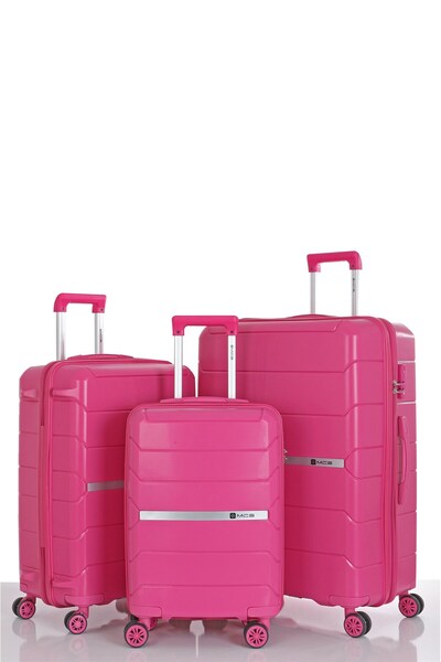 MÇS Mçs Üçlü Polipropilen Valiz Seti V366 - Mçs Kırılmaz Silikon Valiz Set