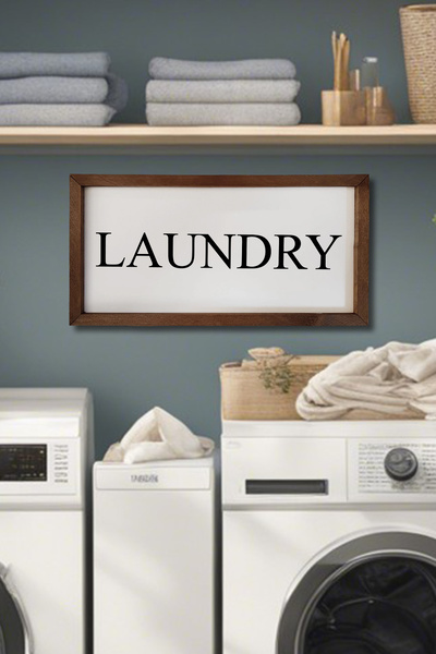 Yoko Home Banyo Laundry Tabela Ahşap Çerçeveli Tablo