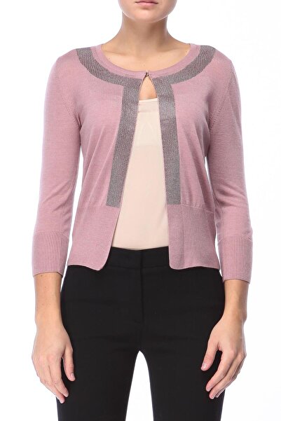 Escada Sim Detaylı Kancalı Kısa Boy Yün Ve Ipek Triko Hırka