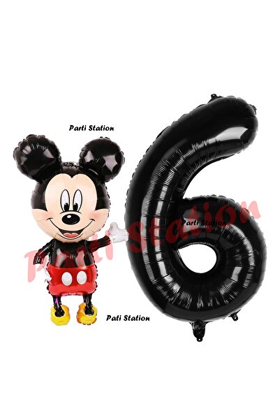 Parti Station Mickey Mouse Balon 6 Yaş Doğum Günü Set Mickey Mouse Konsept Ba...