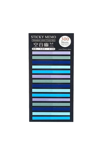 sibga tasarım Transparent Colored Thin Strip Postit - Bookmark, 300 Sheets
