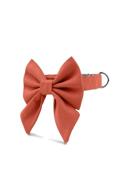 Lusi Doog Dog Collar with Orange Bow Tie Special for Female Dogs Bow Collar