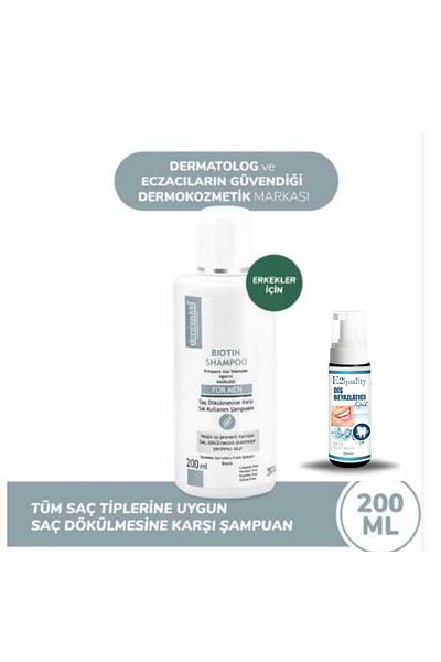 Dermoskin Biotin Shampoo 200ml + Whitening Foam Gift for Men