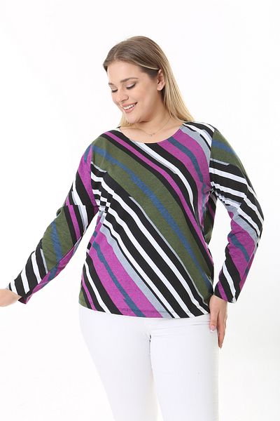XL Modam WOMEN'S LARGE SIZE LYCRAL VISKOSE MULTICOLOR TUNIC