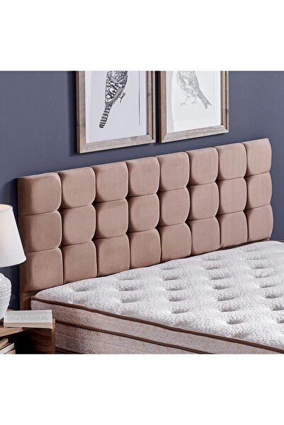 Niron Yatak Niron Rama Başlık - Çift Kişilik Yatak Başlığı, Silinebilir Sütlü Kahve Kumaş Baza Başlığı