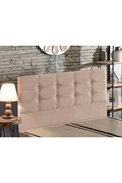 Niron Yatak Niron Polo Başlık - Çift Kişilik Yatak Başlığı, Silinebilir Sütlü Kahve Kumaş Baza Başlığı